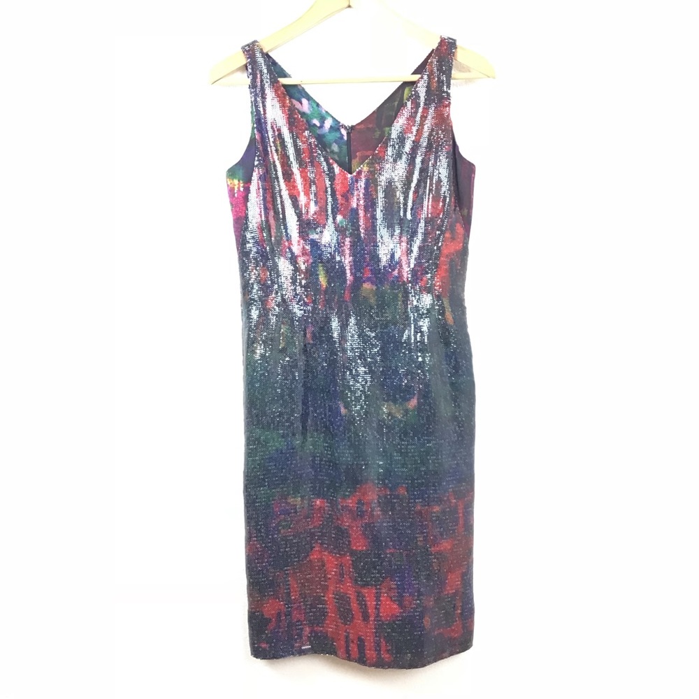 Erdem Dress Sequin Splatter Paint Print